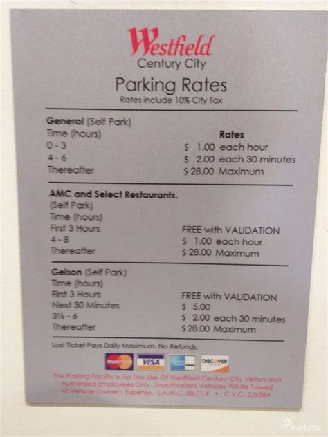 westfield parking rates.